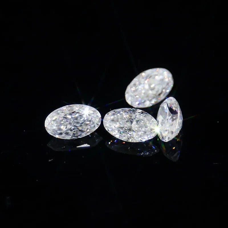 Provence gemm incolore 2CT 3CT OVAL HYBRIDE ICE CRAST CUT CUP MISSANITE DIAMANT SUR LE RONNE DE LIGNE 1