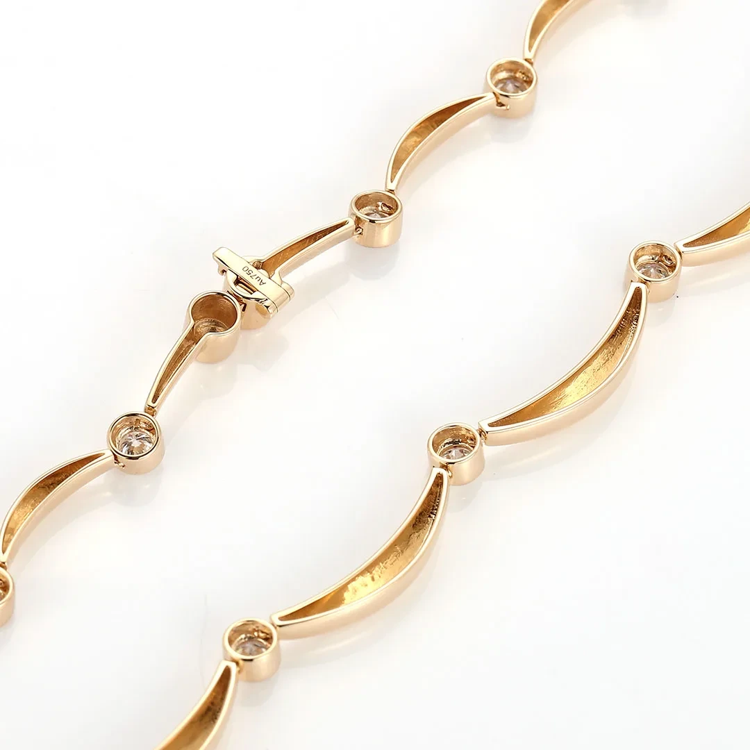 Factory Wholesale Fine Jewelry Lab Diamond Custom Necklace 0.1ct Each Round Lab 10k Solid Gold Necklace Women For Engagement 1