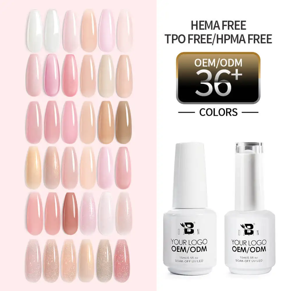 Bozlin Nude Series 15ml 36 Color High Pigment Soak Off UV LED Gel Nail Polish 1