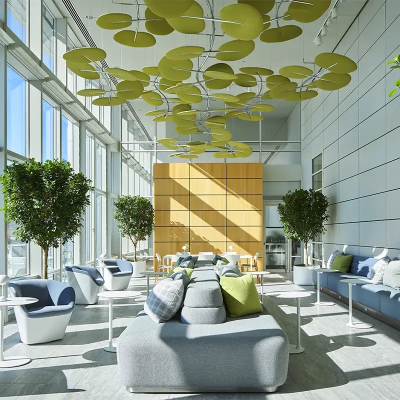 Környezetbarát, FSC tanúsítvánnyal rendelkező fagyapot akusztikus mennyezeti panelek hangszigeteléshez 1