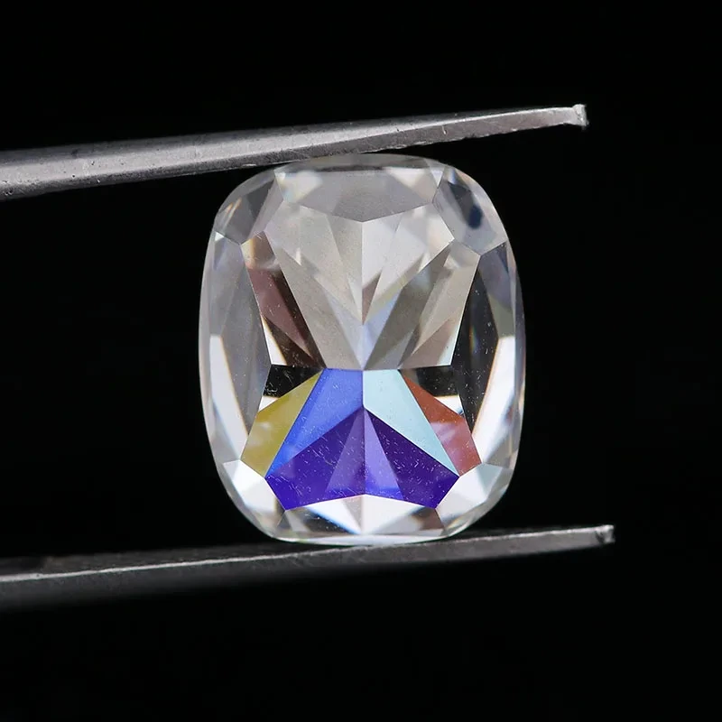 2ct Crushed Ice Cut Loose Diamond Vvs1-def Elongated Cushion Moissanite Gems 6*8mm Ice Crushed Cut Moissanite Stones 1