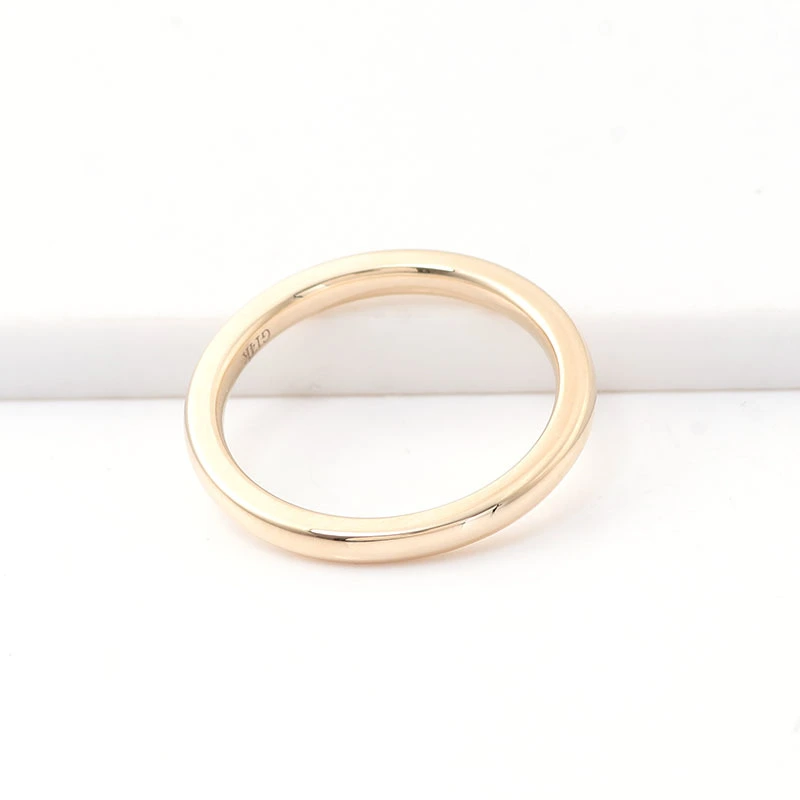Factory Price 2mm Plain Band Gold Ring 10k/14k/18k Yellow Solid Gold Fine Jewelry Ring For Man Decoration 1