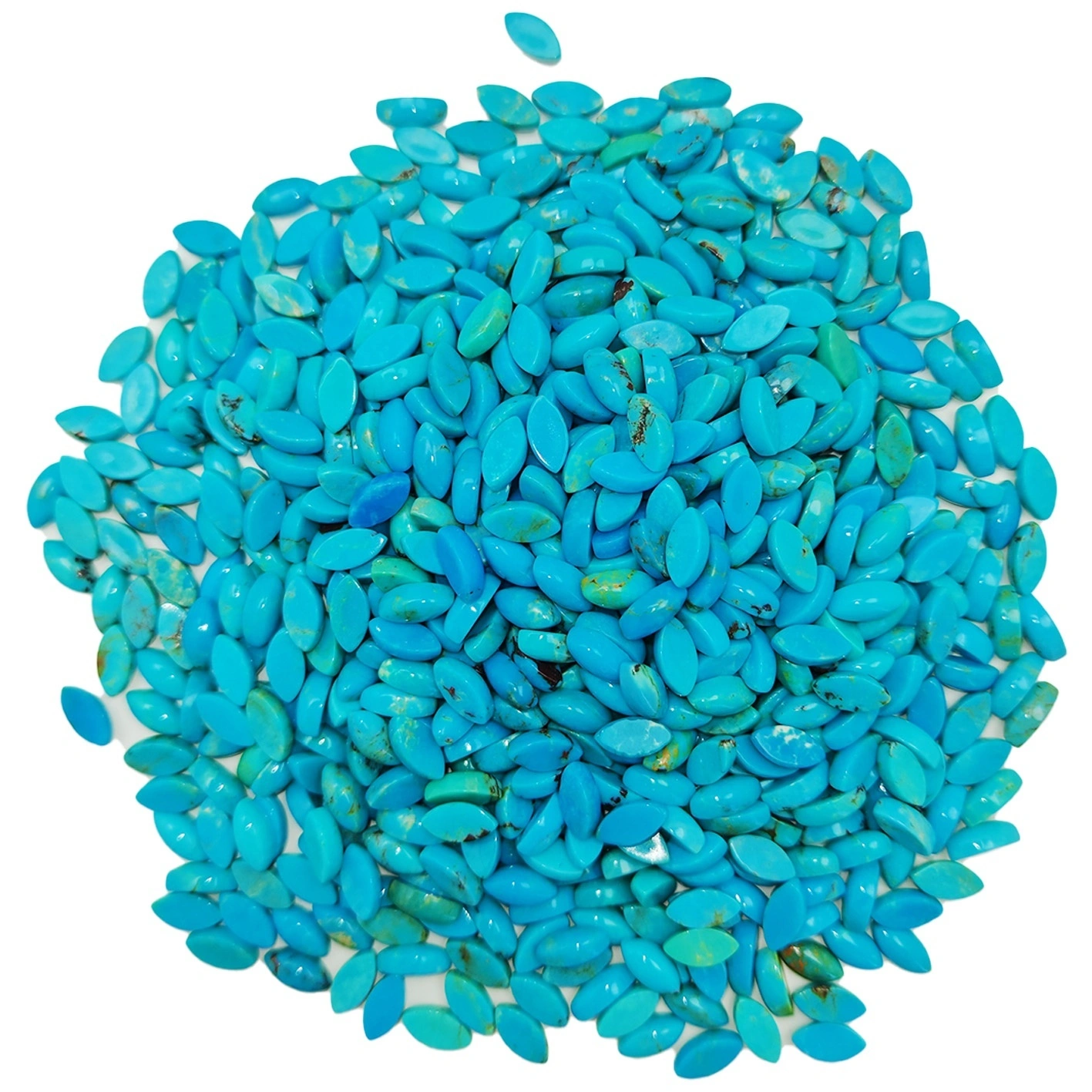 Natural Turquoise Cabochon Mariquesa Cut Shape 4*8mm Blue Jewelry Women's Jewelry Romantic Stone Gift 1