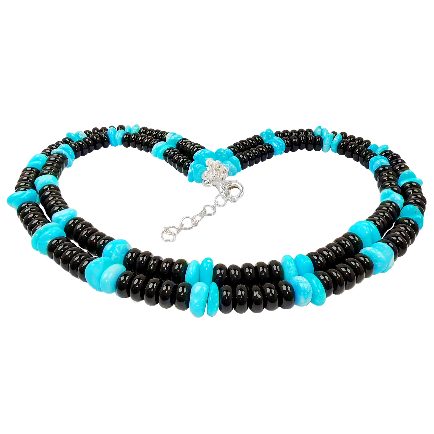 Silver Weaves A Double Layer Line Stringing Mysterious Obsidian The Interweaving Of Stars In The Night Sky 1