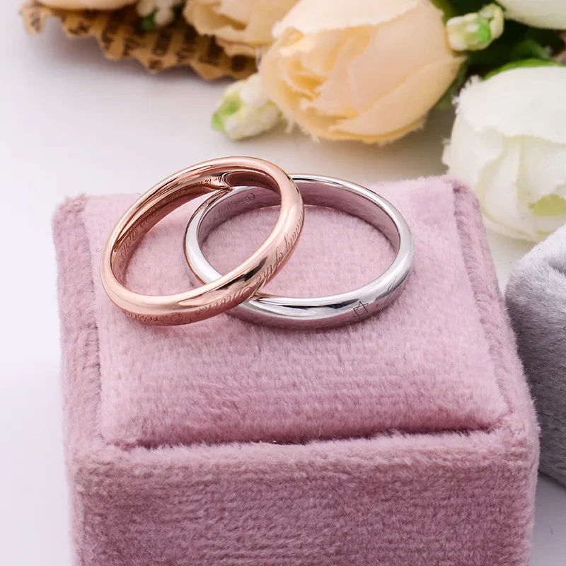 Meilleur prix Bague de mariage Ensemble de couples en or ordinaire personnalisé 14 carats jaune et blanc massif en or solide riches pour couples 1