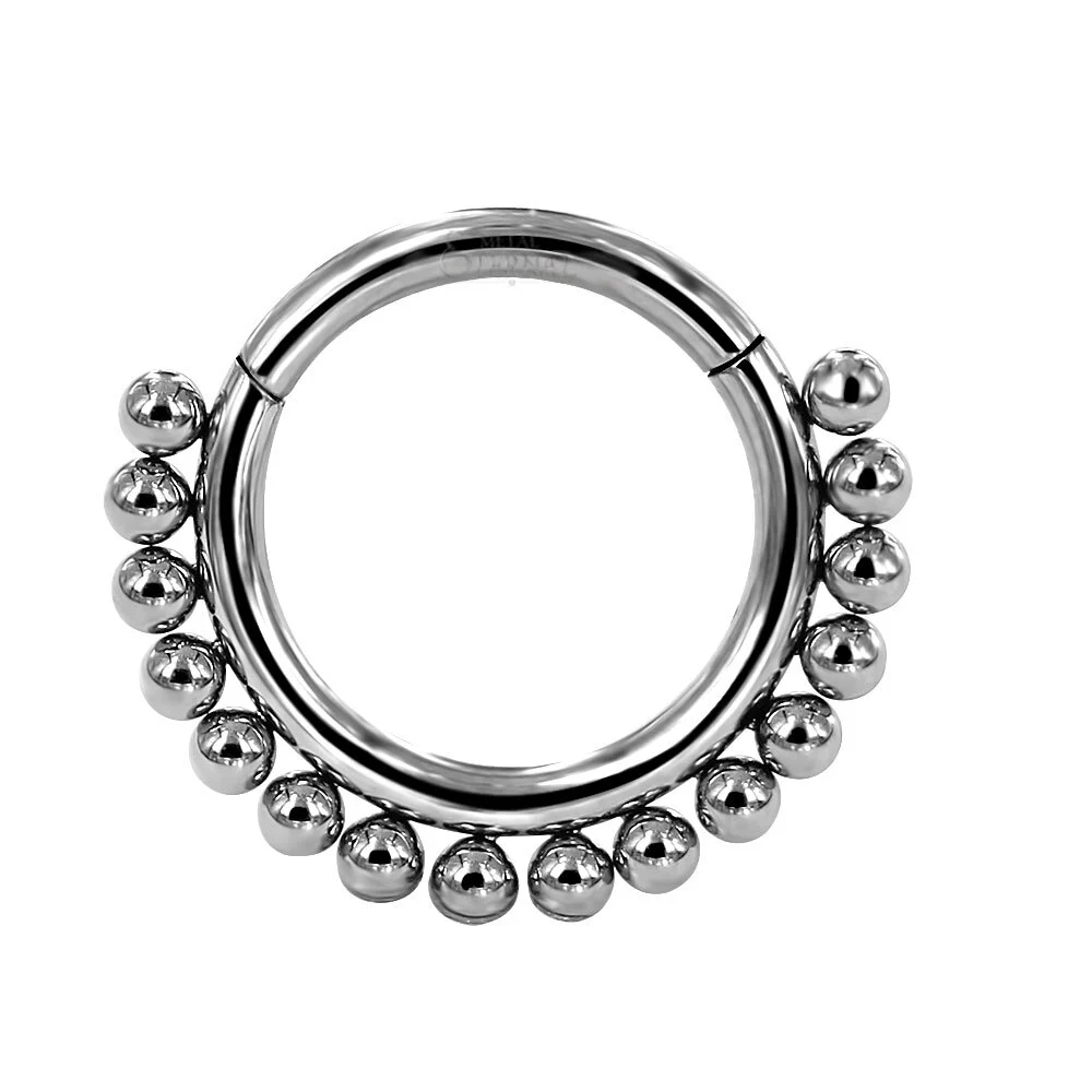 Eternal Metal Astm F136 Titanium Outer Graduated Balls Hinged Segment Ring Body Jewelry 1