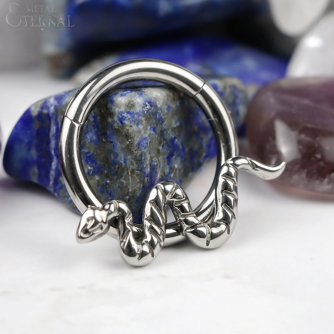 Eternal Metal High Quality Precision Snake Shaped Astm F136 Titanium Hinged Segment Nose Ring Body Piercing Jewelry 1