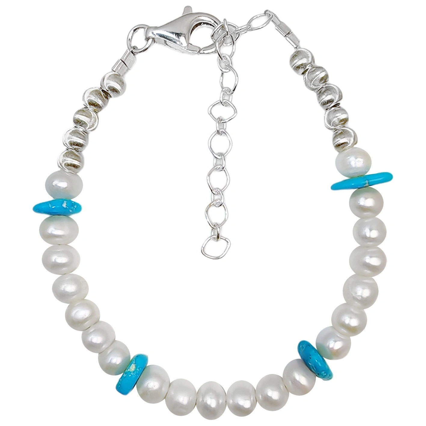 Simple fermosa pulseira de perlas e turquesa natural Venda quente Simple e xeneroso estilo moderno Elección de agasallo Necesario familiar 1
