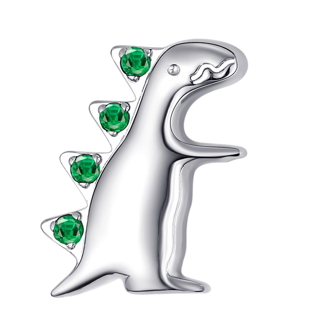 Eternal Metal Astm F136 Titanium Cute Dinosaur Shape Top With 5a Zircon Flat Lope Internally Threaded Labret Piercing Jewelry 1