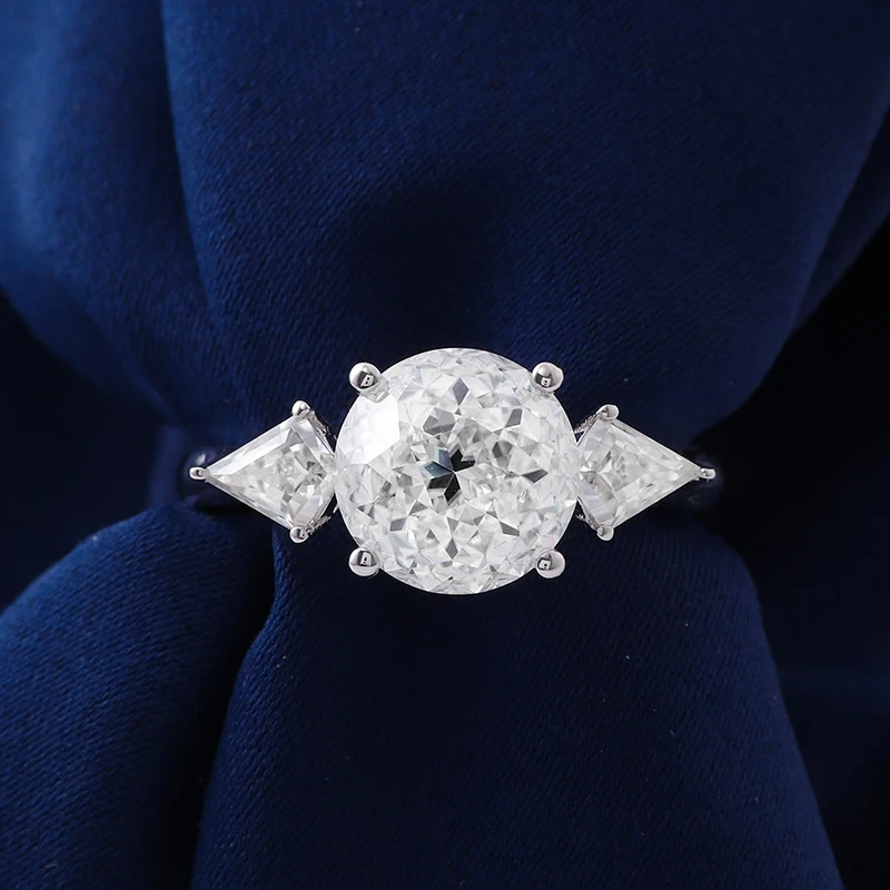 Jubileo perfecto Corte de 10 mm redondear el anillo de banda de diamante de diamantes PT950 Anillo de joyería fina de platino 1