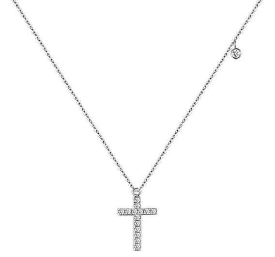 Feste kleine Moissanitsteine ​​weiß oder rossiges Goldkreuz Moissanit Anhänger Halskette 1