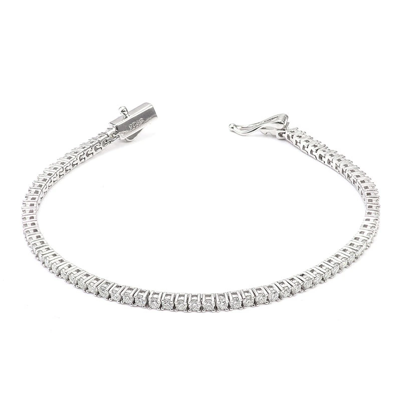 2/3/4/5 Mm 6/7/8 Inches Moissanite Clustered Tennis Bracelet 925 Sterling Silver Iced Out Vvs Moissanite Tennis Chain Bracelet 1