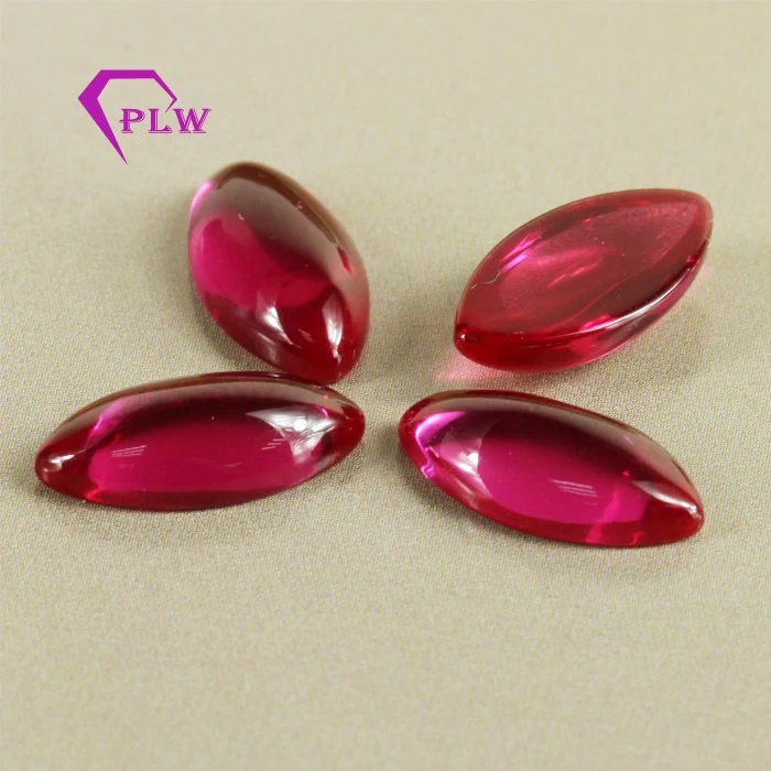 3a Grade Horse Eye Shape Cabochon Cut Synthetic Red Ruby Stone 1