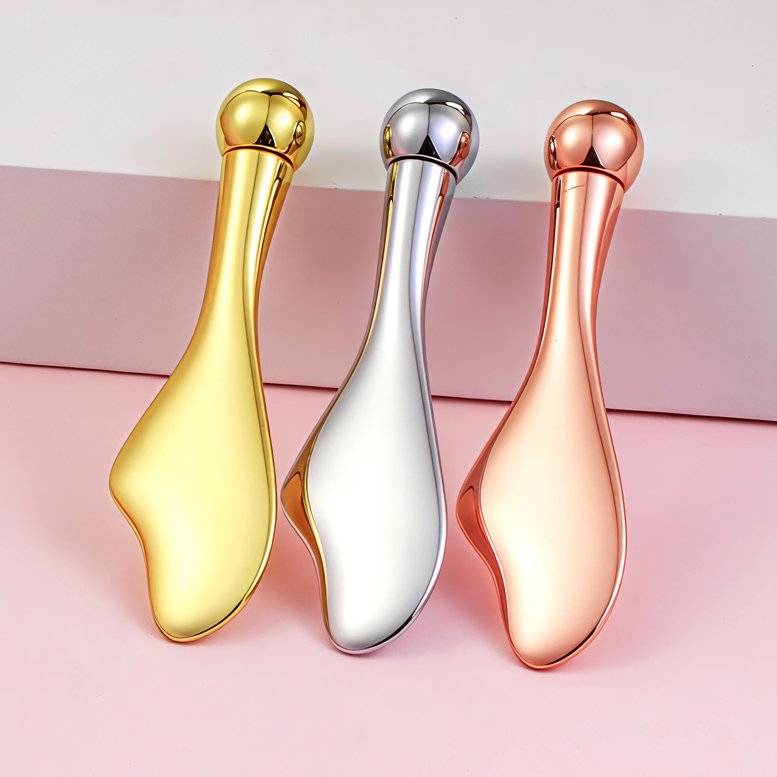 96mm Metal Skincare Spatula with Rolling Ball Mini Cosmetic Spoon 1