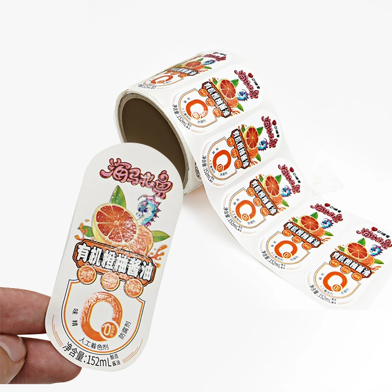 Custom Printing Adhesive Waterproof Beverage Drink Juice Glass Plastic Bottle Vinyl PVC Plastic Label Stickers Roll Food Sticker 1