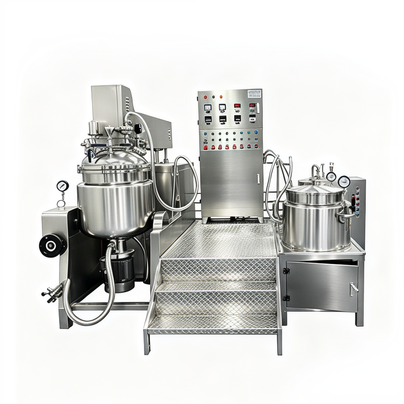 100L Hydraulic Lifting Vacuum Homogenizer Emulsifying Mixer Machine With water tank and oil tank 2