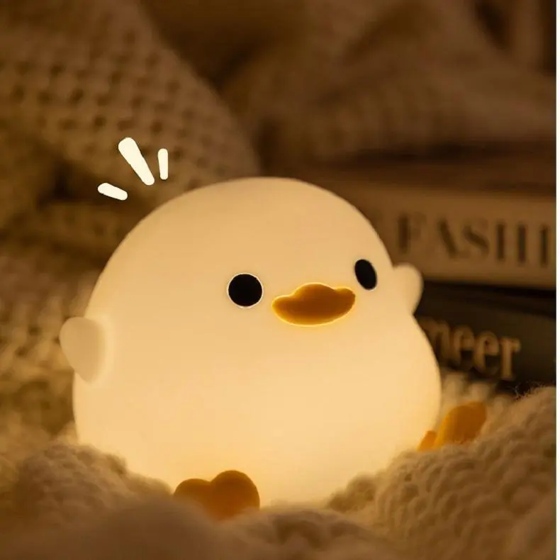 USB Silicone Duck LED Night Light Soft DimmableTouch Lamp with Gentle Glow for Bedroom 1