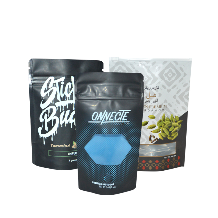 Wholesale Printing Resealable Smell Proof Stand Up Pouch Packaging 3.5g/7g/1oz/1lb Ziplock Bag Custom Printed Mylar Bags 6