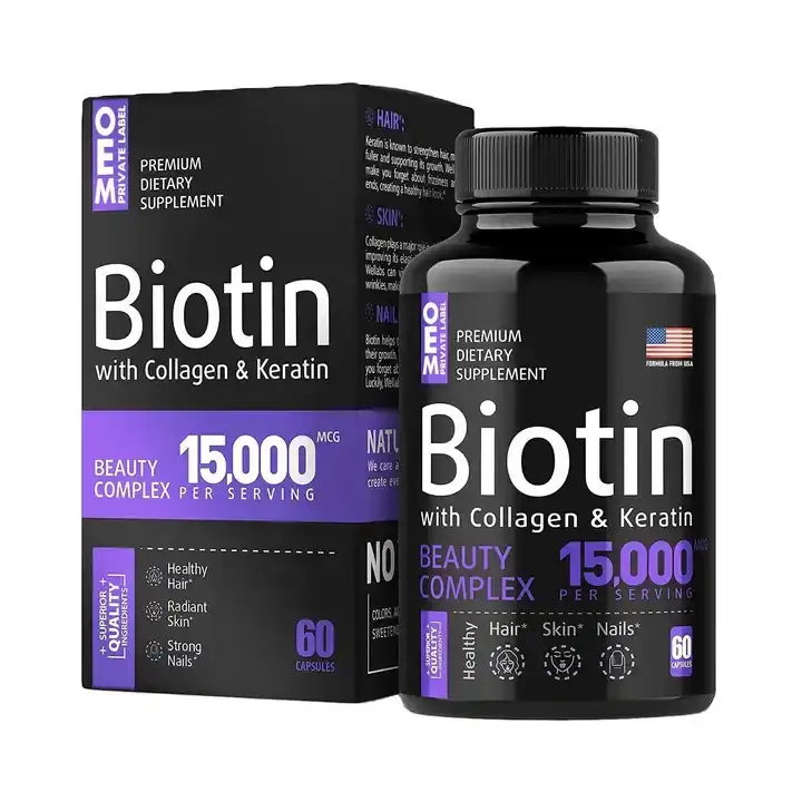 Organic Biotin-Keratin-Collagen Hair Caps, Adults (OEM/ODM) 1