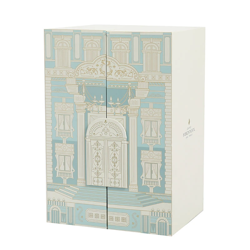 Gepersonaliseerde luxe adventskalender voor de feestdagen, opvouwbaar, geschikt als geschenkdoos voor sieraden, parfum of cosmetica, in een hoogwaardige kartonnen verpakking. 1