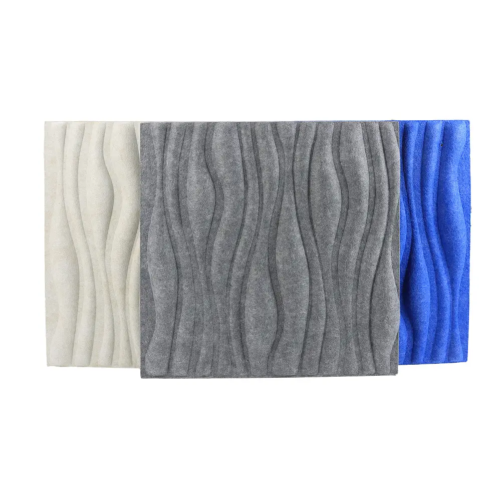 Panneaux muraux acoustiques 3D en fibres PET recyclées pour l'absorption du son 1