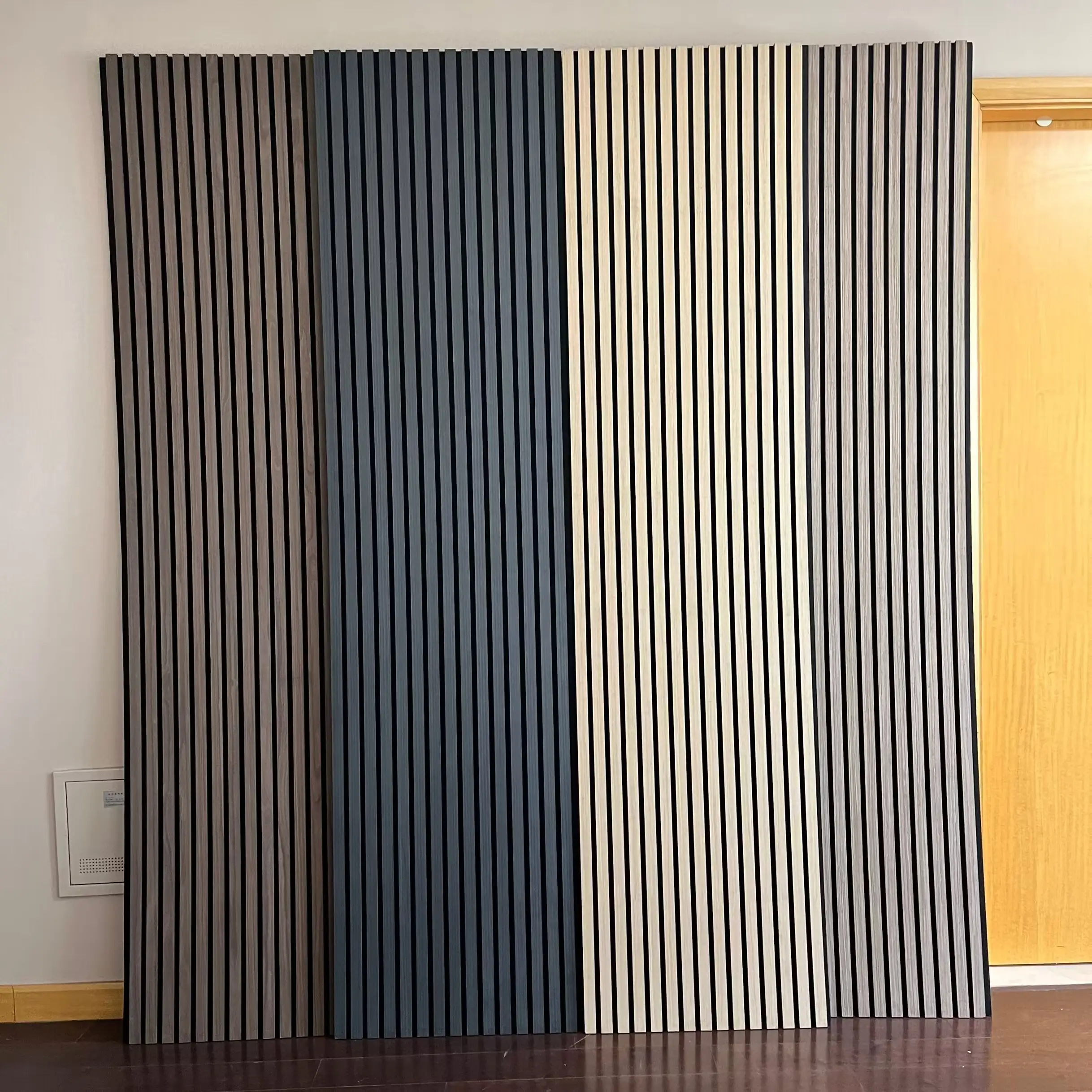 Akupanel Slat Wood Acoustic Panel Polyester Sound-Absorbing Wall Panel 1