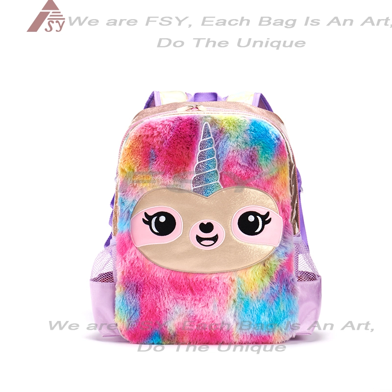Custom bag design manufacturer Cute Cartoon Kids Plush Unicorn School Bags bag factory  Backpack For Girl Children Primary Student Backpack-1768441271503948 1