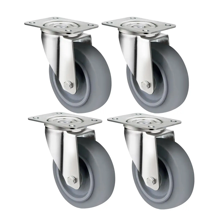 Industrial Swivel/universal Gray Rubber Casters Wheel For Trolley 1