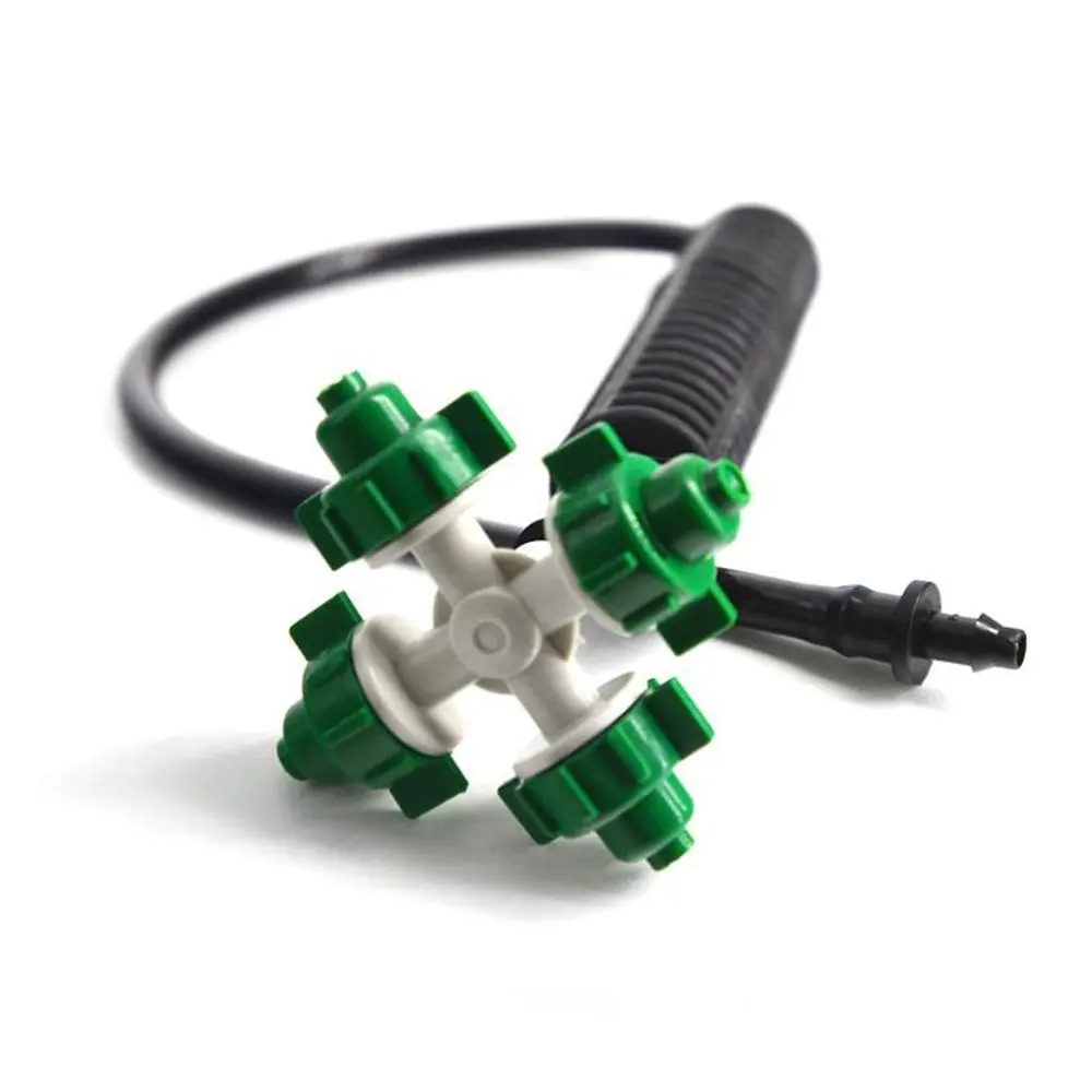 360° Mini Micro Sprinkler Plastic Cross 4-Outlet Mist, 1-5m 1