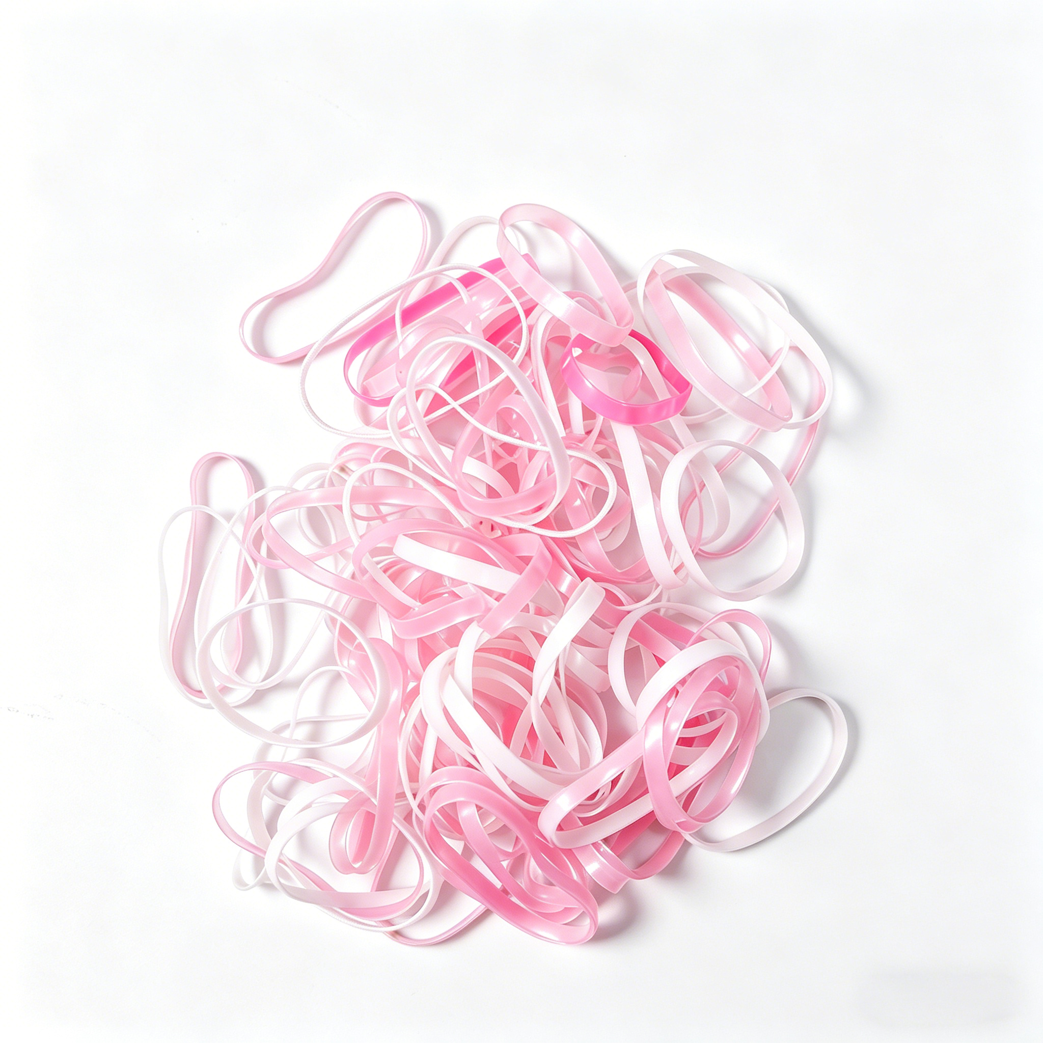 Pink TPU Hair Bands for Kids, Soft Elastic Loops – Bulk Wholesale 1