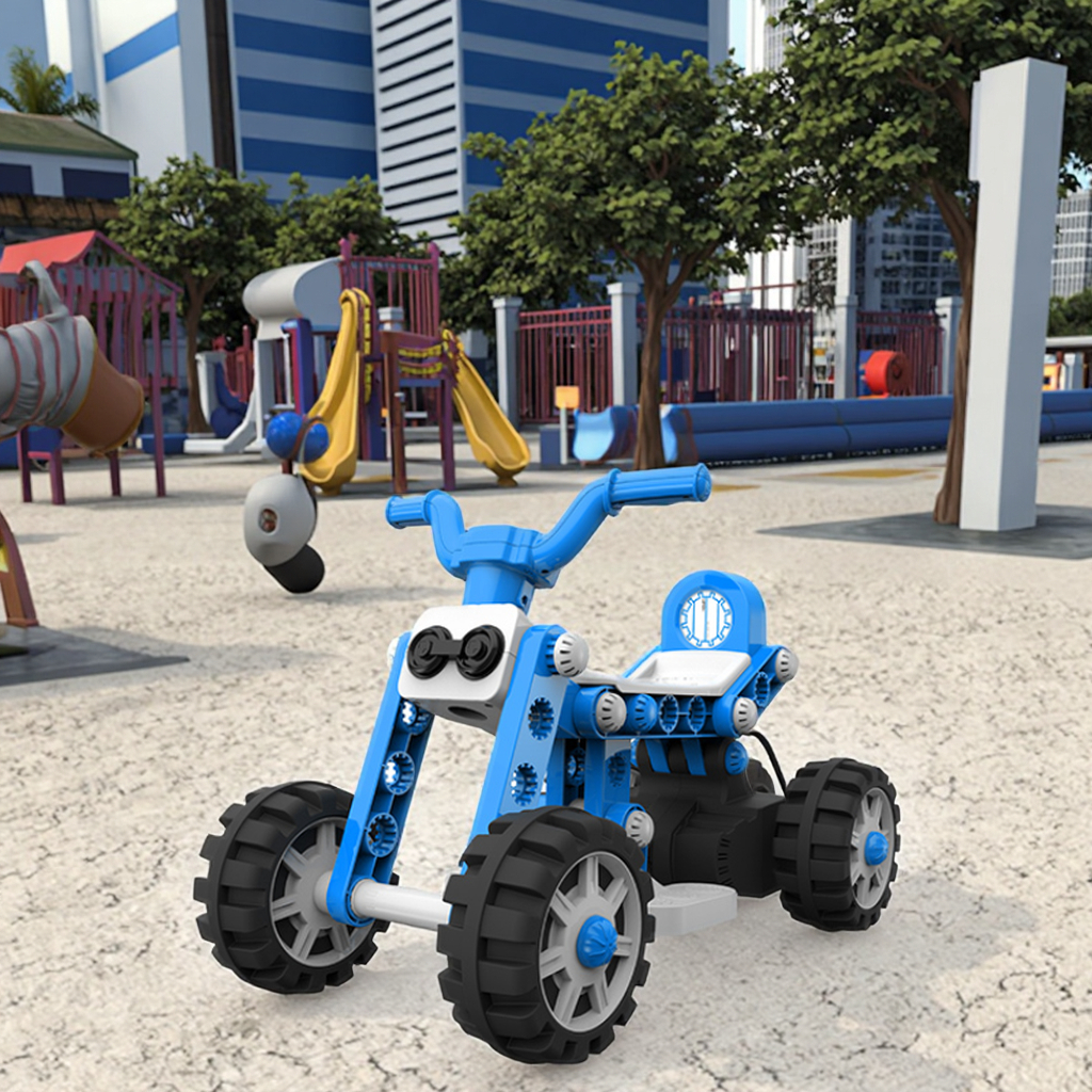 Kids 6v 3-in-1 Ride On Bike And Quad Toy With Music Player And Horn,Variety Of Styles And Colors,Ages 1-1.5 1