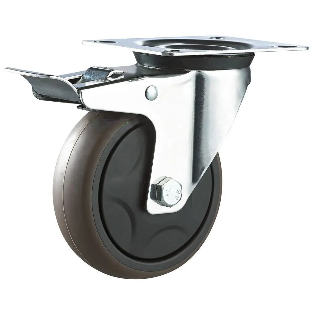 Made In China Industrial 100mm 4 Inch Moving Trolley Thermoplastic Rubber TPR Swivel Caster Wheel1 1