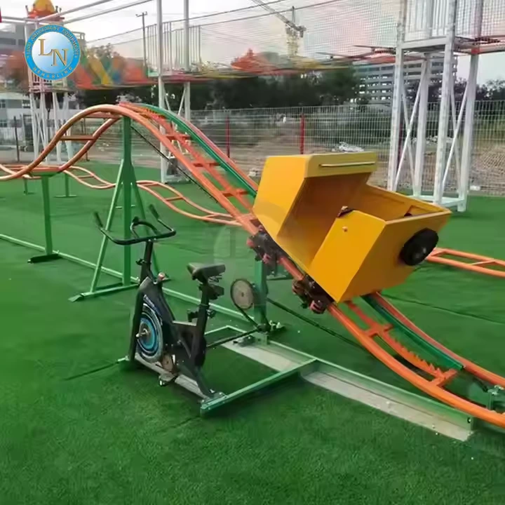 Commercial Amusement Park Cheap Unpowered Ride On Garden Backyard Roller Coaster For Kids Human Pedal Roller Coaster For Sale 1