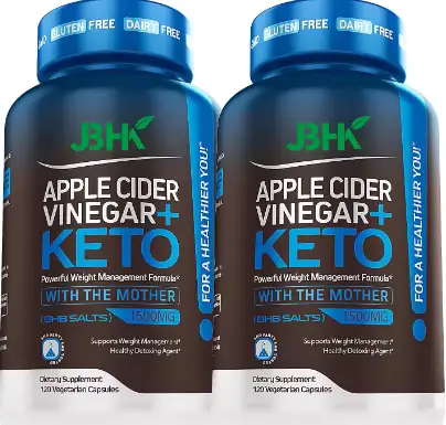 ACV + Keto BHB 120 Vegan Caps - Weight Loss, Adults, 1-2/day 1