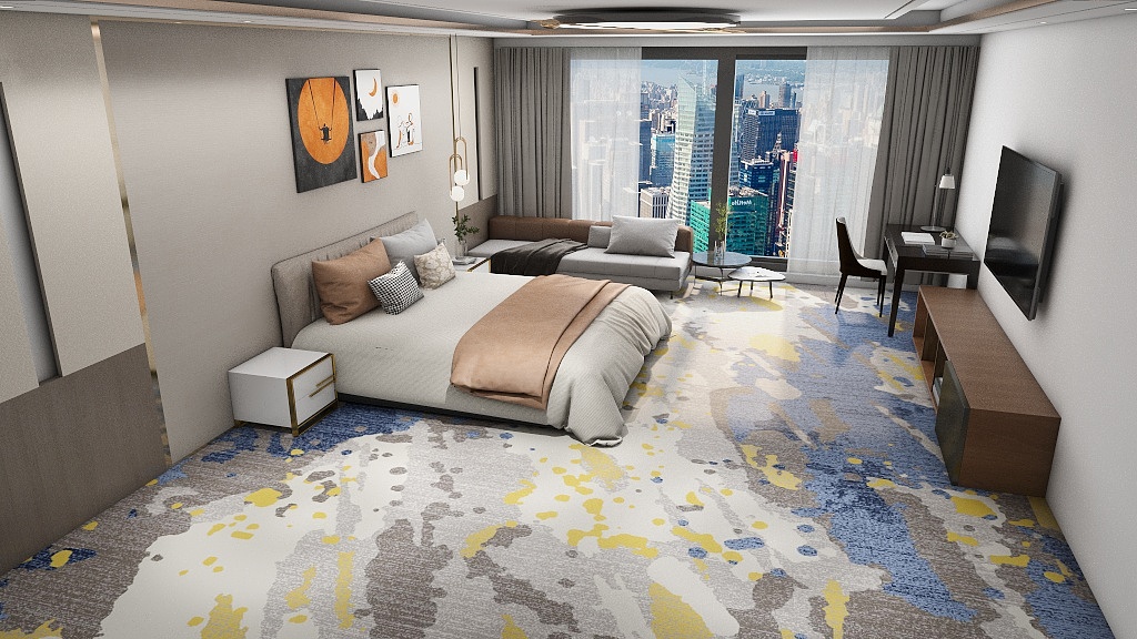 Moquette Axminster personalizzata per hotel - Anti-olio, antimacchia, antimuffa 3