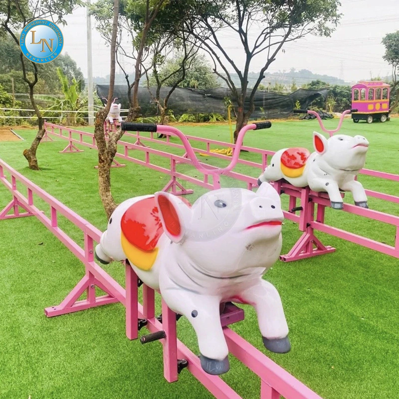 Hot Sale Unpowered Equipment Kids Entertainment Attract Customers Piggy Run Ride Kids Amusement Rides For Kids And Family 1