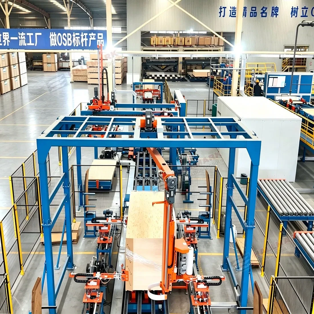 Wood Based Panel Plywood End of Line Pacakging Strapping and Wrapping Machine 1