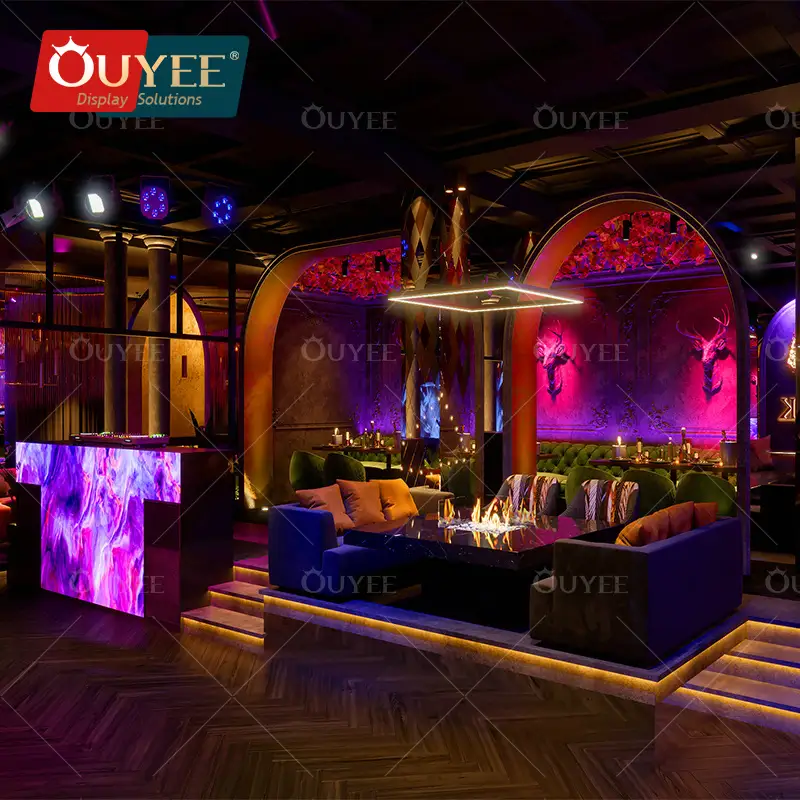 Night Club Bar Counter with LED Wall Panel and Drink Cover 1