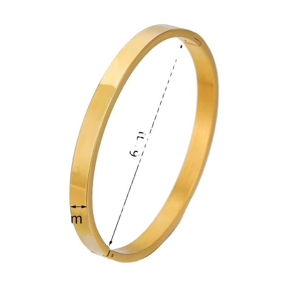 Manufacturer Wholesale Fashion Simple Titanium Steel Gold-plated Bracelets For Men And Women Universal Solid Color Bracelets 1