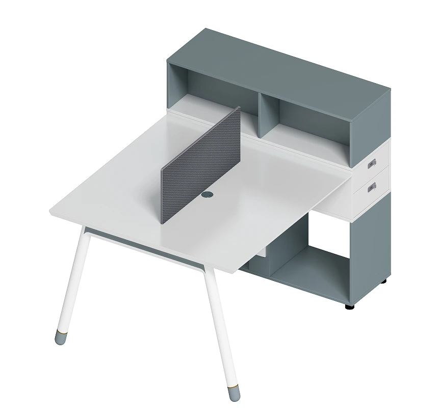Producto destacado Muebles de oficina modernos Estación de trabajo modular de 2 o 4 plazas con pantalla de mesa Mesa portátil para computadora portátil 1