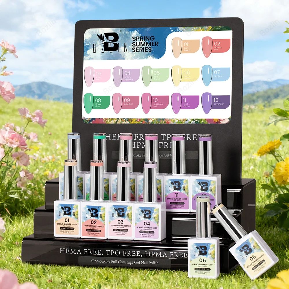 Набор высокопигментированных гель-лаков для ногтей Bozlin Hema &amp; TPO Free UV Non-Toxic Gel 1