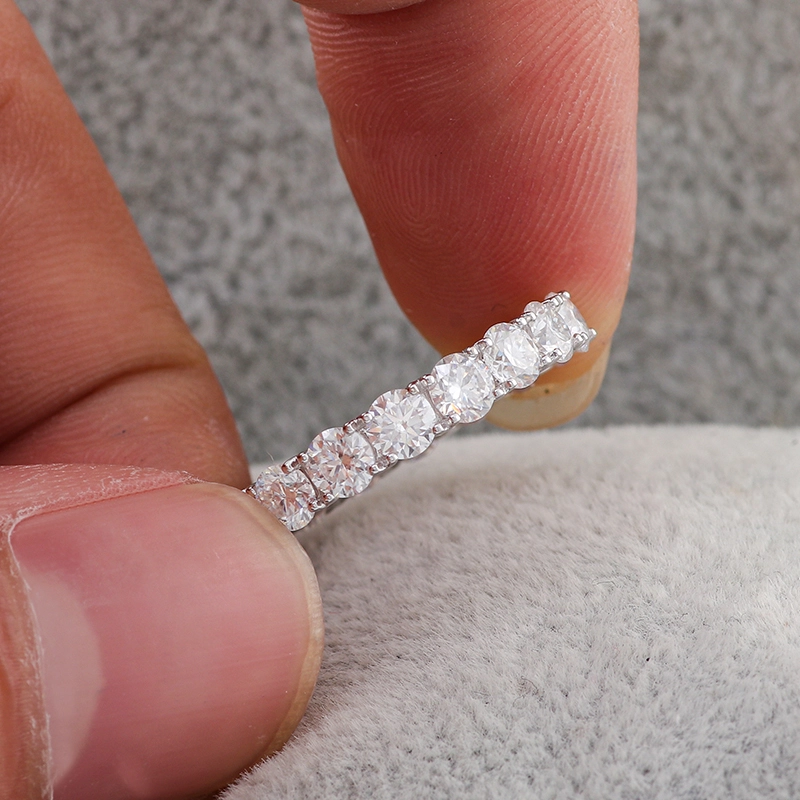 Fine Jewelry Engagement Wedding Rings 18k 14k 10k White Gold Round Brilliant Cut Moissanite Diamond Rings For Women Men 1