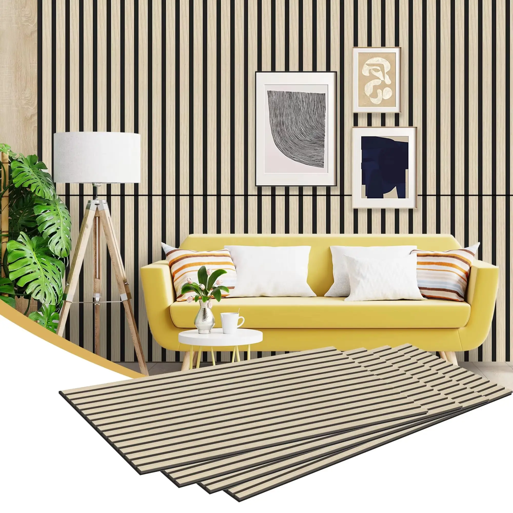 Acoustic MDF Slat Wood Wall Panel for Mall Sound Absorption & Decoration 1