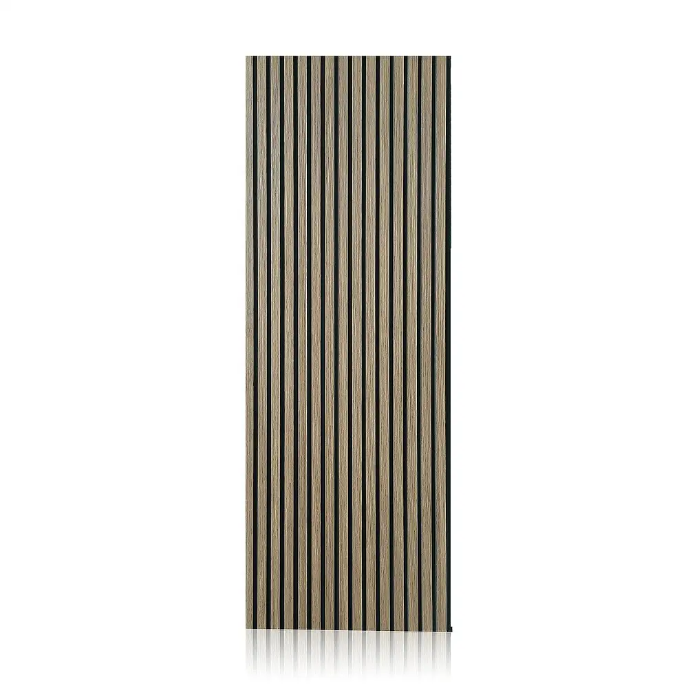 Walnut Oak Wood Veneer Slat Acoustic Peel and Stick Wall Panels for Interiors 1