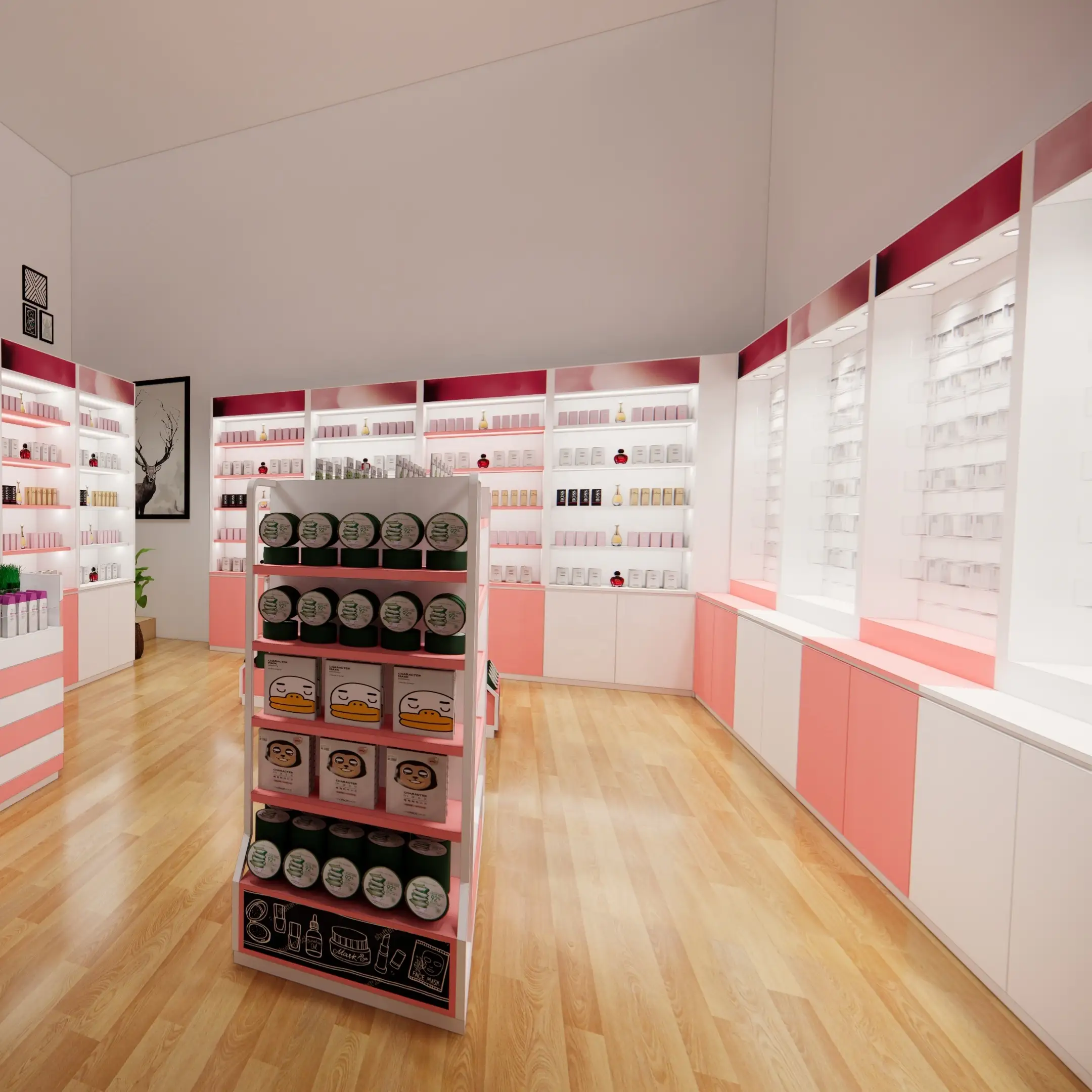 Maßgefertigter Kosmetik-Präsentationsständer für Kioske und Ladeneinrichtungen in Schönheitszentren 1