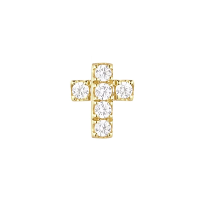 Eternal Metal Real Solid 14karat Paved Cross Pushin Ends 1