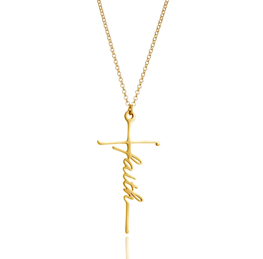 Faith Cross Ins Light Luxury Alloy Pendant Women's Clavicle Chain With Short Sweet Necklace Clavicle Chain Ornament 1