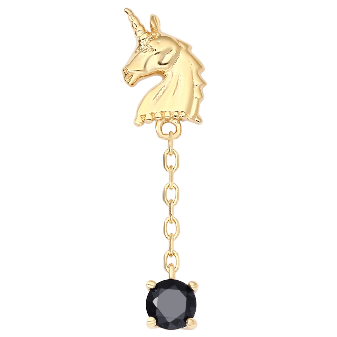Eternal Metal 14k Solid Gold Internally Threaded Ends Unicorn Shaped Piercing Jewelry 1