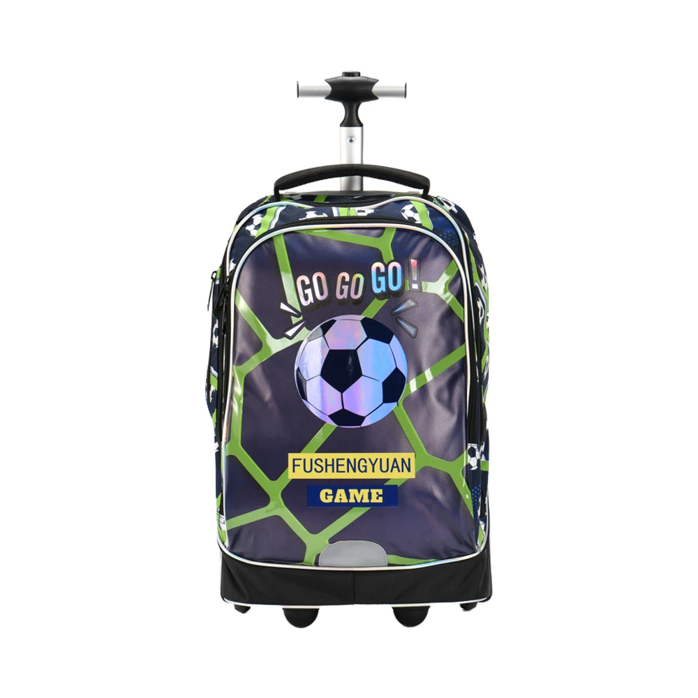 Fsy Custom Soccer /football Style Detachable School Trolley Backpack For Adult Student Travel Backpack With Recycled Material 1