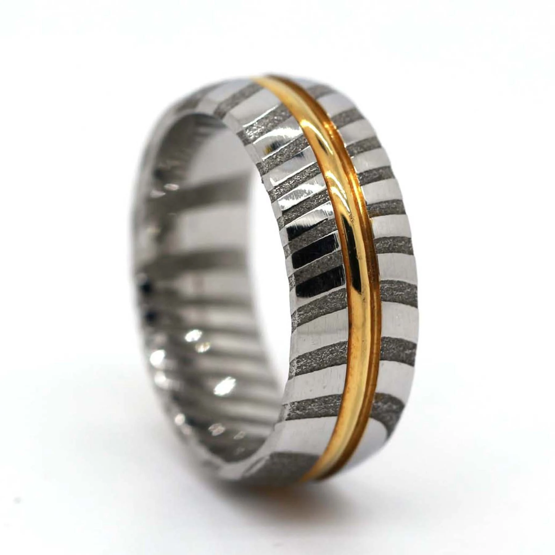 Vintage Damascus Steel Wedding Ring Classic Eternity Fashion Stainless Steel Fine Target Audience 1
